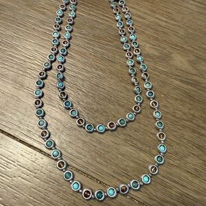 Premier Designs Turquoise and Brown Necklace